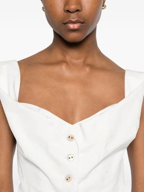 Vivienne Westwood button floral vest - White