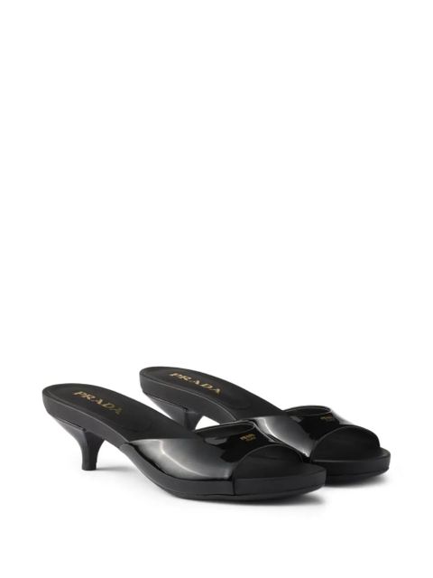 Prada 45mm leather heeled mules - Black