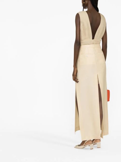 Lanvin A-line slit maxi skirt - Neutrals