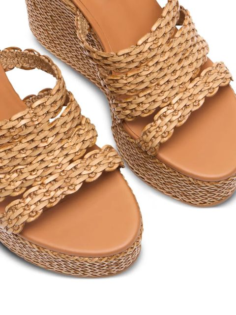 Casadei Cuña Avenue woven wedge mules - Neutrals