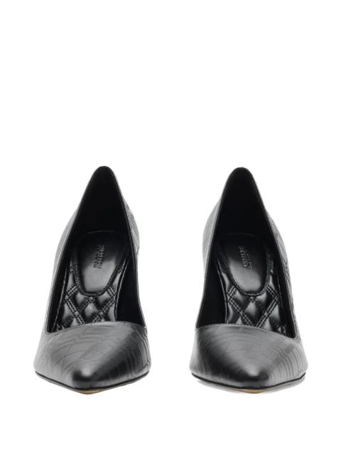 Burberry 90mm Dame check embossed pointed pumps - Black