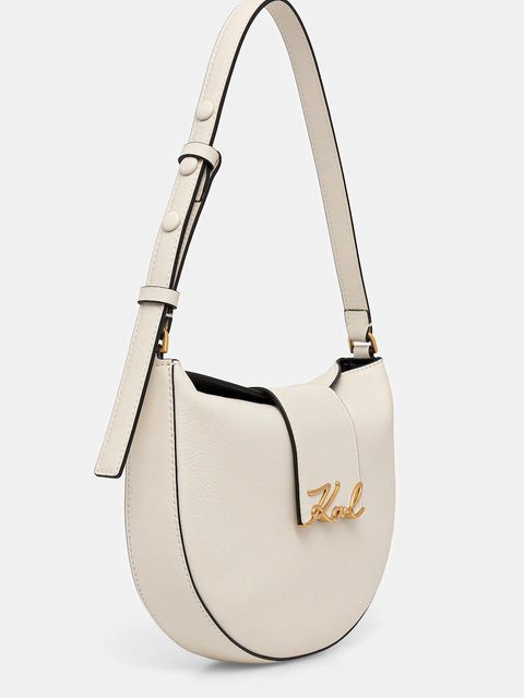 Karl Lagerfeld torebka skórzana K/SIGNATURE kolor biały B1W30059