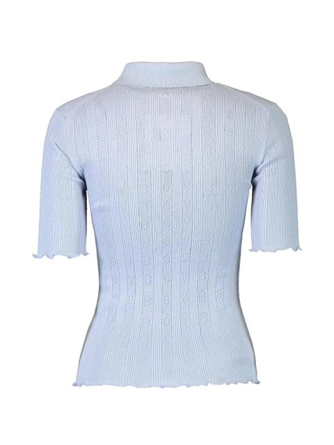 Victoria Beckham Frill polo top - Blue - zdjęcie produktu nr 2