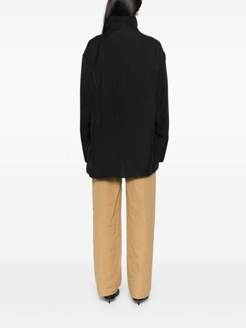 TOTEME funnel-neck organza blouse - Black