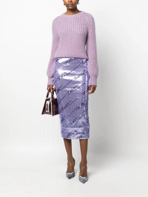 ROTATE BIRGER CHRISTENSEN sequinned midi skirt - Purple - zdjęcie produktu nr 2