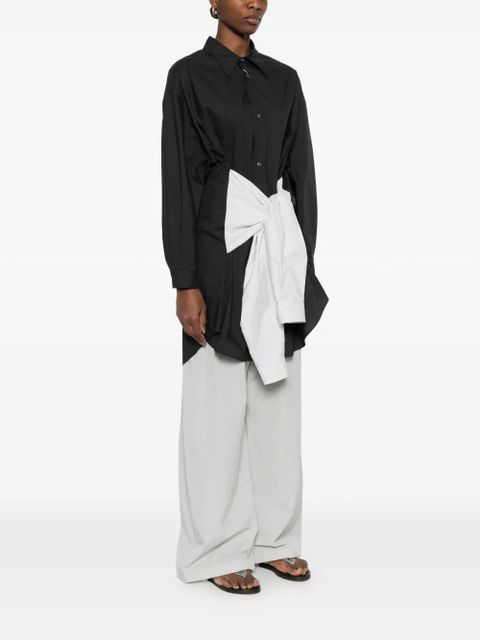 MM6 Maison Margiela striped-sleeves shirt - Black