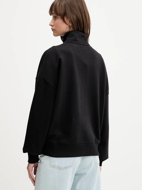 Guess Jeans bluza bawełniana damska kolor czarny gładka W5YQ09 K68I4