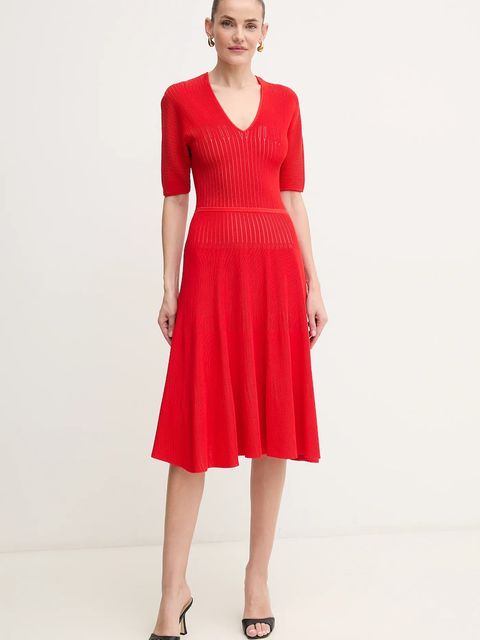 Herve Leger sukienka Lyla kolor czerwony mini rozkloszowana SHO8284542 - zdjęcie produktu nr 1