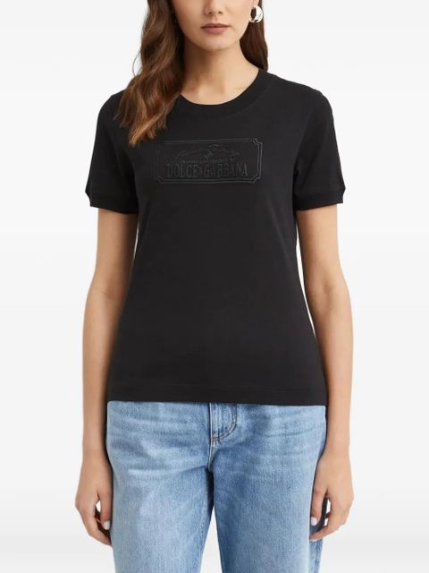 Dolce & Gabbana logo-embroidery T-shirt - Black