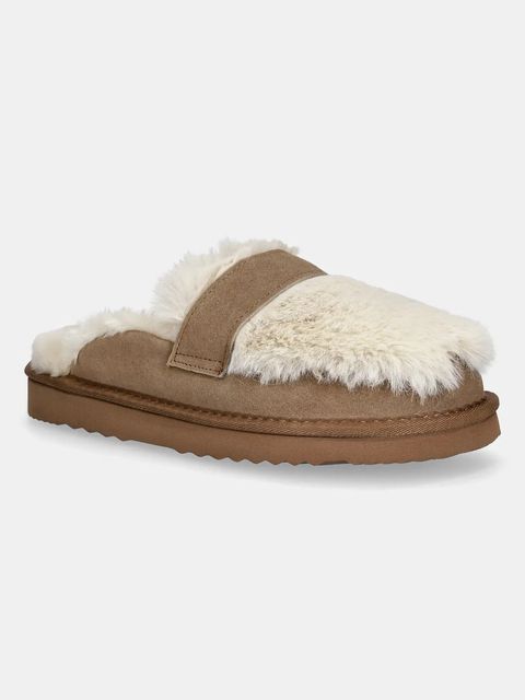 Answear.LAB kapcie zamszowe kolor brązowy - zdjęcie produktu nr 1