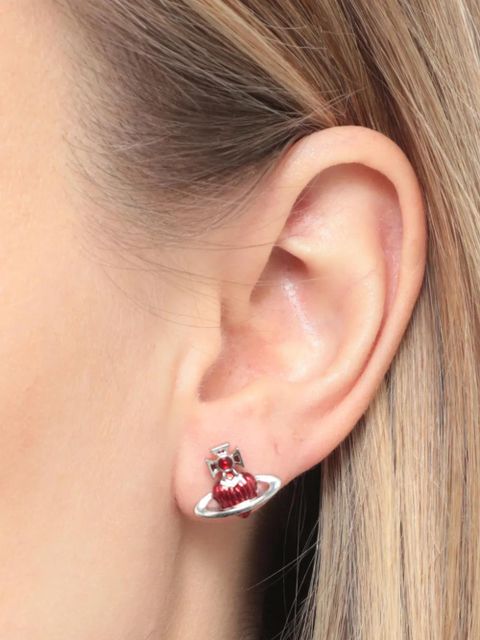 Vivienne Westwood heart orb earrings - Silver