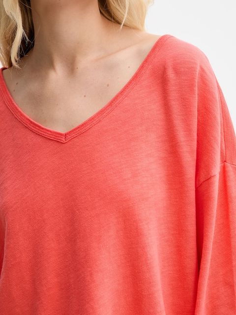 American Vintage longsleeve bawełniany kolor pomarańczowy SON02GG