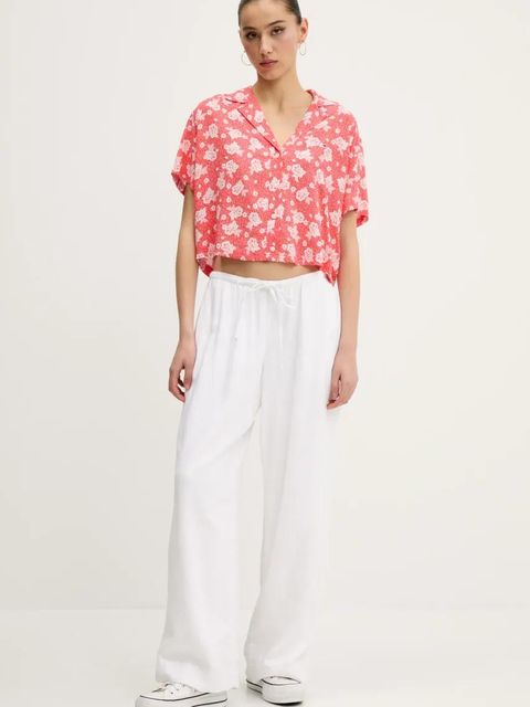 Tommy Jeans koszula damska kolor pomarańczowy relaxed z kołnierzykiem klasycznym DW0DW20285