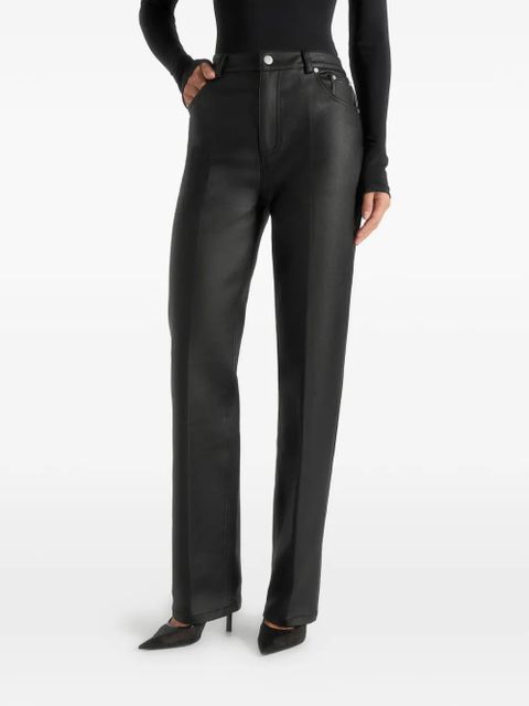 Manière De Voir Jana wax-effect boyfriend jeans - Black