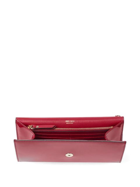 Jimmy Choo Emmie logo-debossed clutch bag - Red