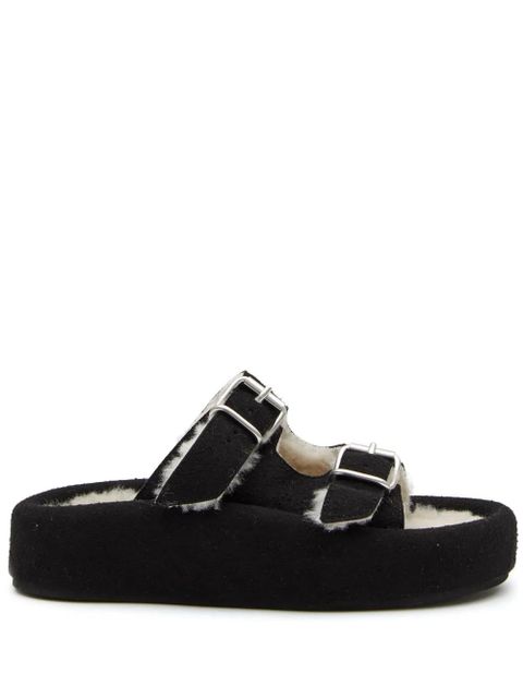 MM6 Maison Margiela double-buckle slides - Black - zdjęcie produktu nr 1