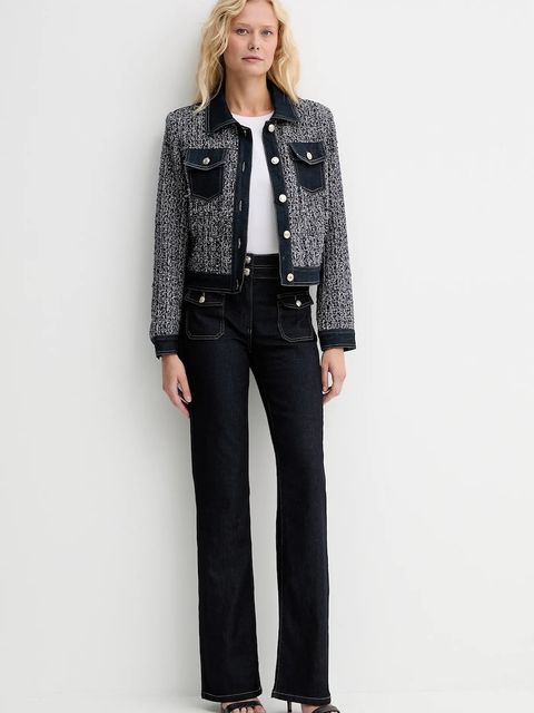 Morgan marynarka kolor granatowy jednorzędowa wzorzysta VOSCAR