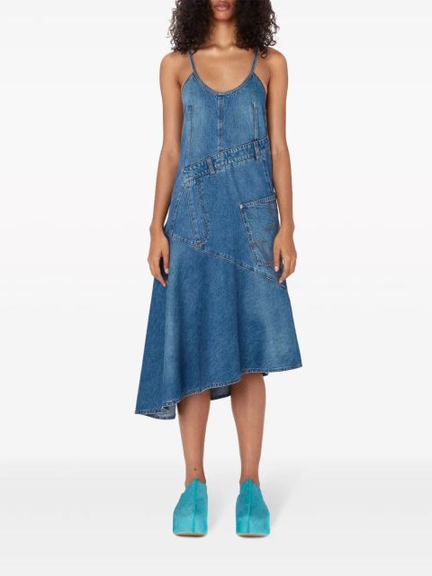 JW Anderson asymmetric cotton denim dress - Blue