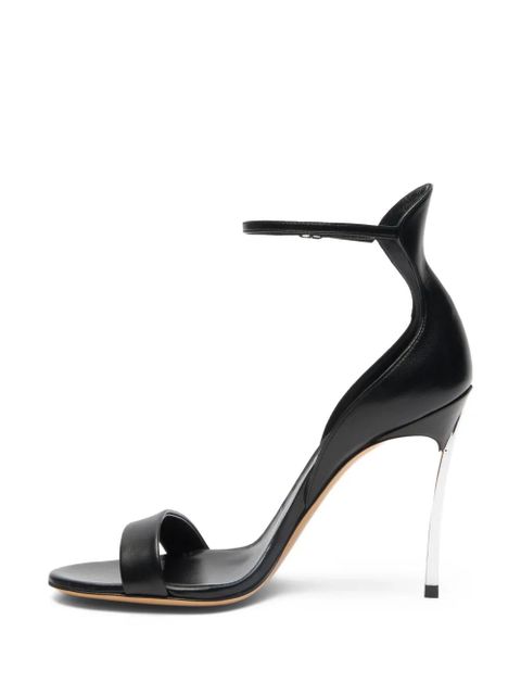 Casadei Cappa Blade leather heeled sandals - Black