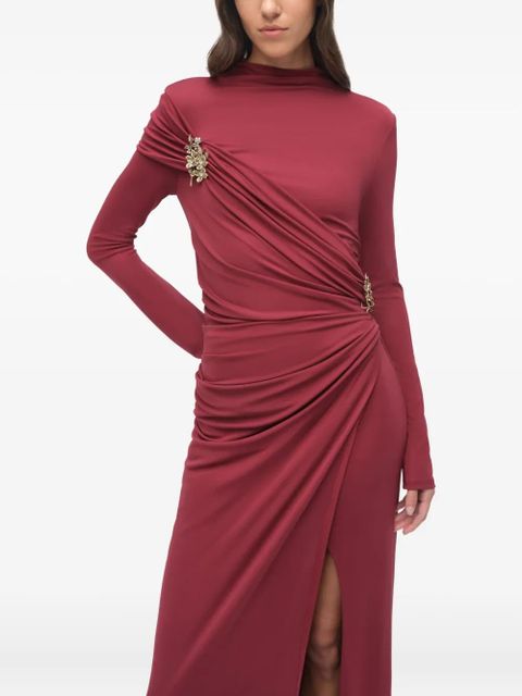 Simkhai Izadora draped jewel-embellished dress - Red