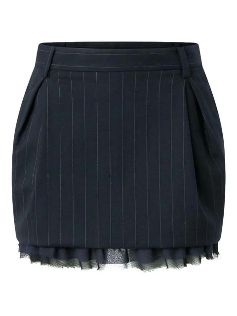 PINKO Hamburger pinstripe-detail mini skirt - Blue
