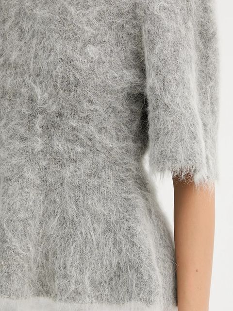 MUNTHE sweter z dodatkiem wełny RYLALINE damski kolor szary 254160325470