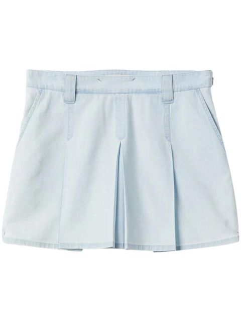 Miu Miu low-rise pleated chambray skirt - Blue - zdjęcie produktu nr 1