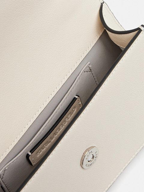 Karl Lagerfeld torebka skórzana K/SIGNATURE kolor beżowy A1W30458