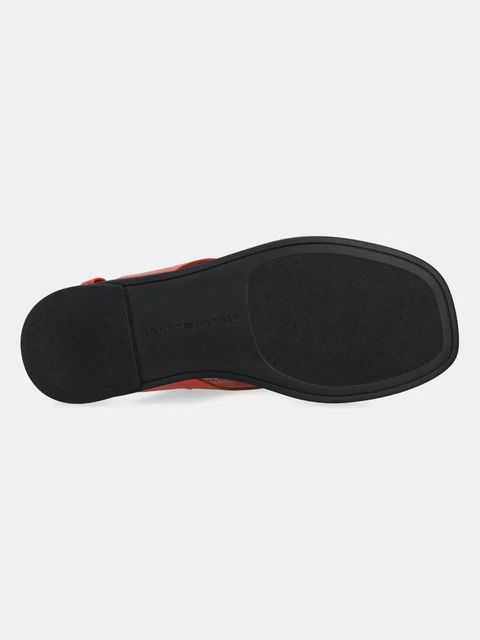 Tommy Hilfiger sandały skórzane COLOR BLOCK THONG FLAT SANDAL damskie kolor czerwony FW0FW08883