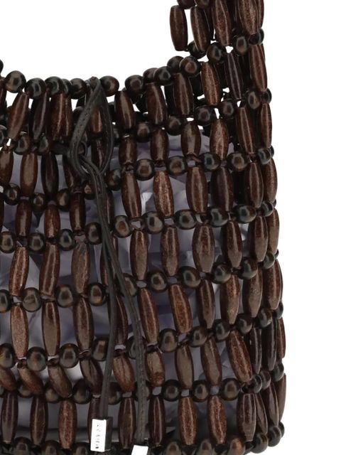 STAUD Coronado beaded shoulder bag - Brown