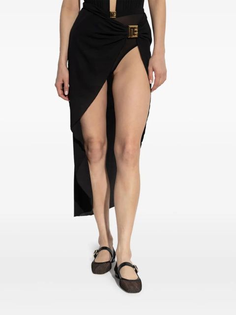 Balmain draped style beach cover-up - Black