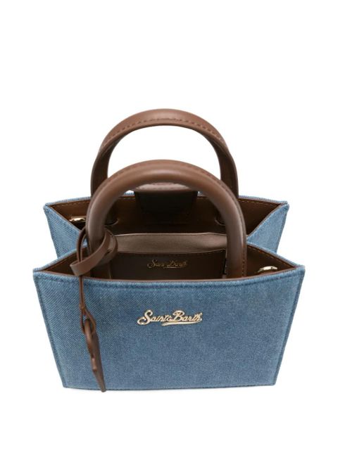 MC2 Saint Barth mini logo-plaque tote bag - Blue