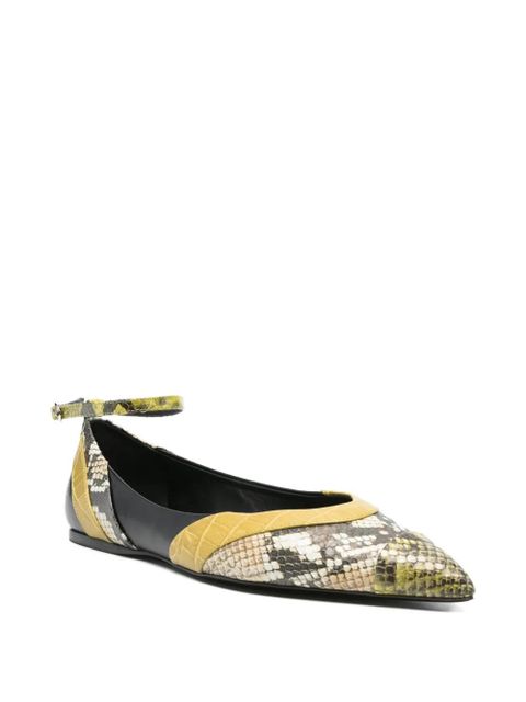 Marni snake-print ballet flats - Yellow - zdjęcie produktu nr 2