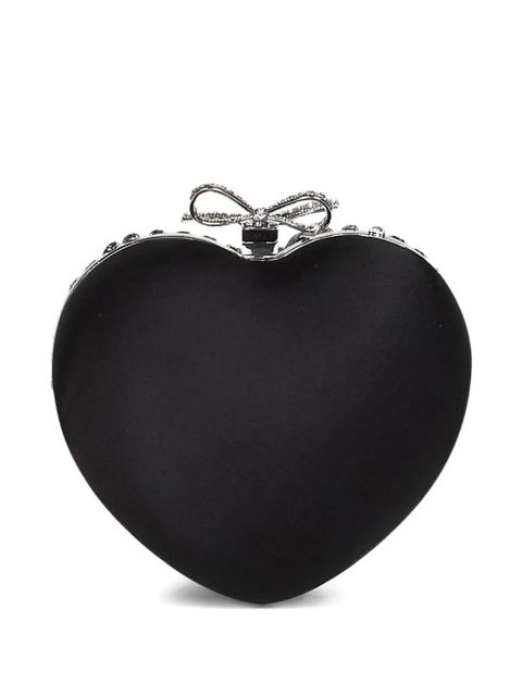 Self-Portrait crystal-embellished heart-shape mini bag - Black - zdjęcie produktu nr 1