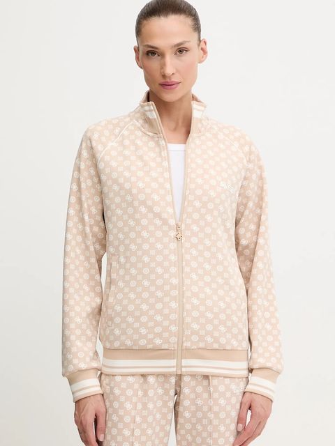 Guess bluza AGGIE damska kolor beżowy wzorzysta V5YQ03 KB212