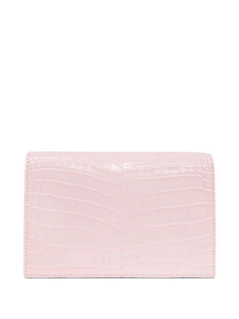 Alexander McQueen small Skull crocodile-embossed shoulder bag - Pink - zdjęcie produktu nr 2