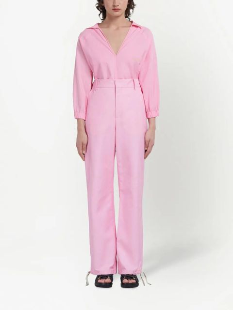 Marni embroidered-logo straight-leg trousers - White - zdjęcie produktu nr 2