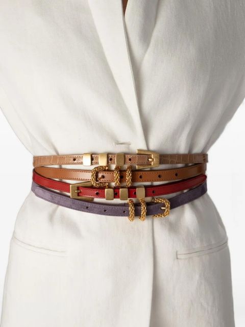 BY FAR Vic leather belt - Red - zdjęcie produktu nr 2