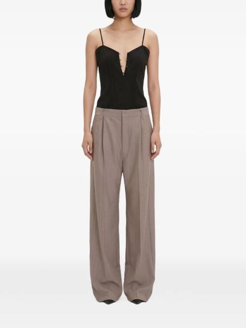 Victoria Beckham pleated straight-leg trousers - Neutrals - zdjęcie produktu nr 2