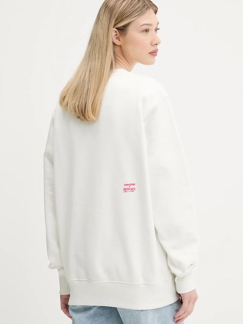 Herschel bluza bawełniana kolor beżowy z nadrukiem 50550-05977