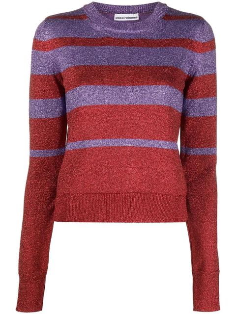 Rabanne striped crew-neck jumper - Purple - zdjęcie produktu nr 1
