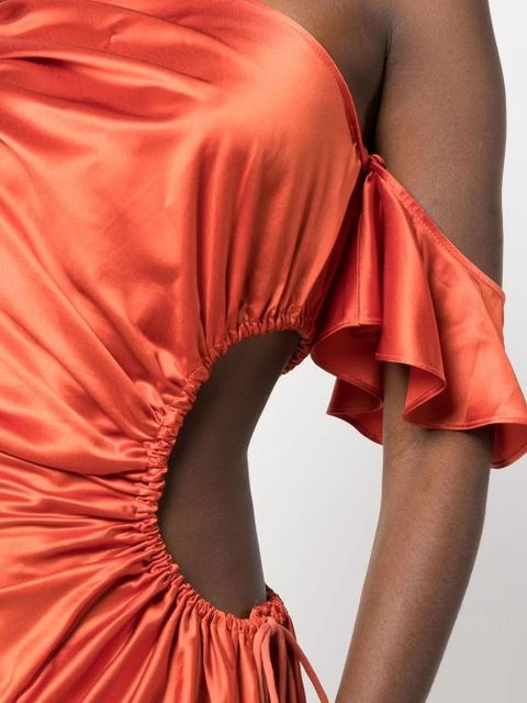 Cult Gaia one-shoulder gathered-detail dress - Orange
