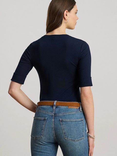 Lauren Ralph Lauren t-shirt bawełniany damski kolor granatowy 200815843 - zdjęcie produktu nr 2