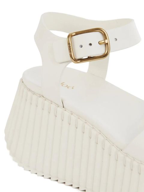 Chloé 80mm buckle-fastening platform sandals - White