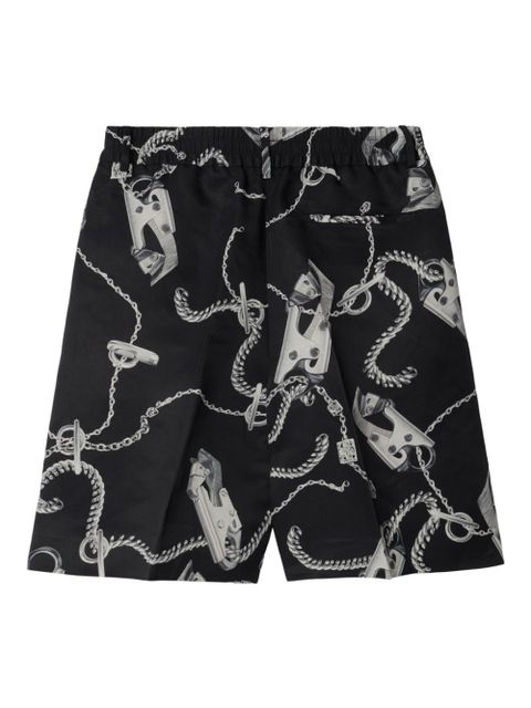 Burberry chain link-print straight-leg shorts - Silver - zdjęcie produktu nr 2