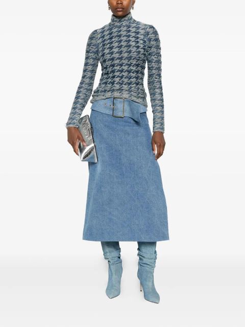 Diesel turtleneck wave-pattern sweater - Blue