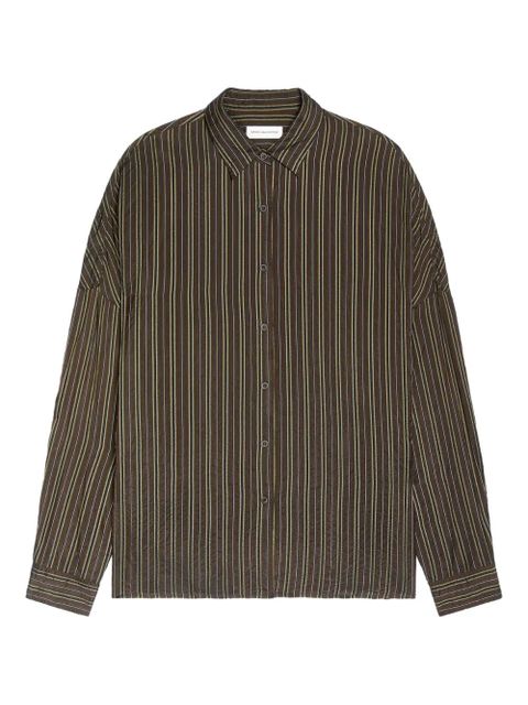 DRIES VAN NOTEN striped cocoon shirt - Brown - zdjęcie produktu nr 1