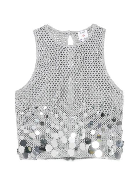 Casablanca sequin sleeveless top - Grey - zdjęcie produktu nr 1
