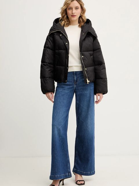 Pinko kurtka kolor brązowy zimowa oversize 105656 A2TF