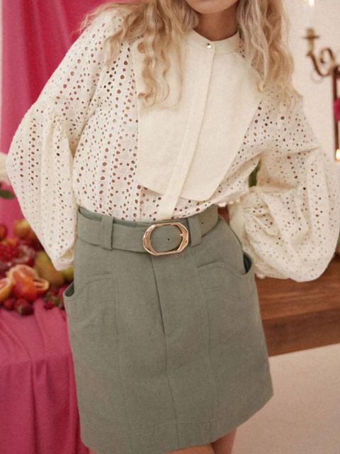 Acler Dunstan cotton mini skirt - Green